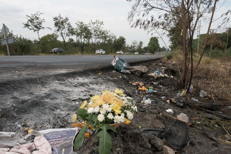 Still of the site of the 2 January collision in Chonburi, Thailand