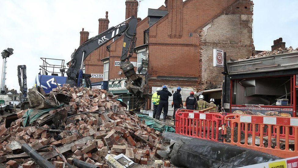 Aftermath of Hinckley Road shop blast