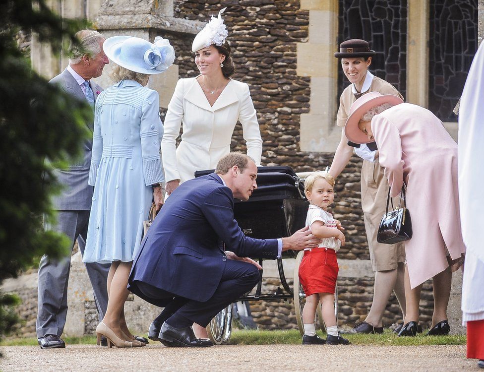 The Royal Family attending the christening of Princess Charlotte