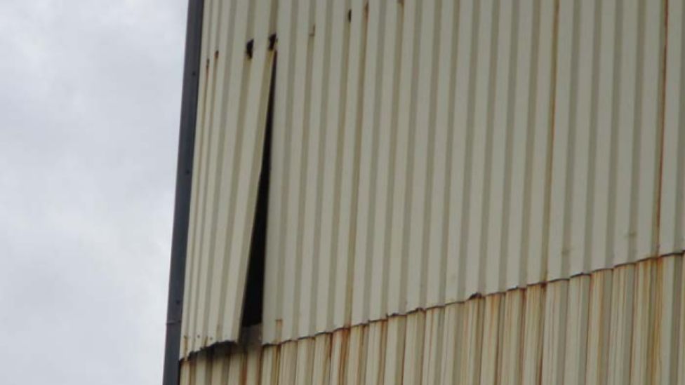 Cladding pulling away from the wall at one building on site