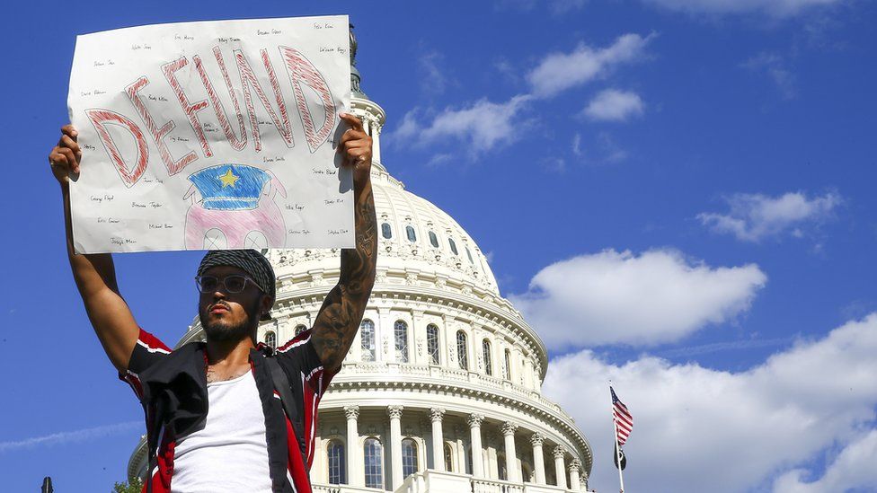 Protesters gather at the US Capitol during protests on June 7, 2020 in Washington, D.C.