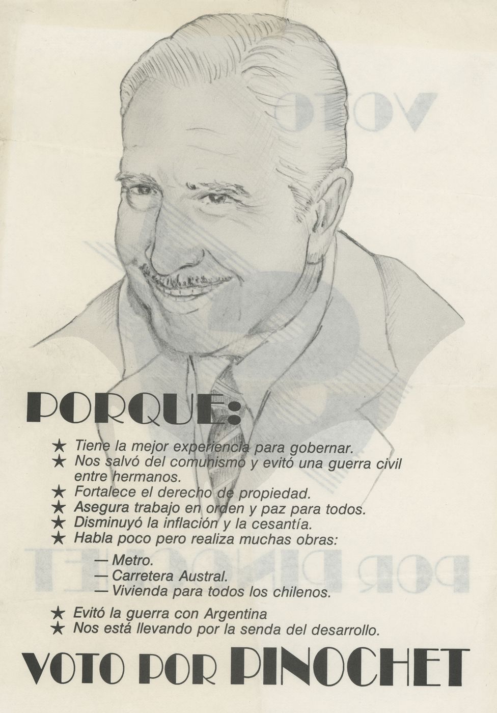 Panfleto del plebiscito en Chile