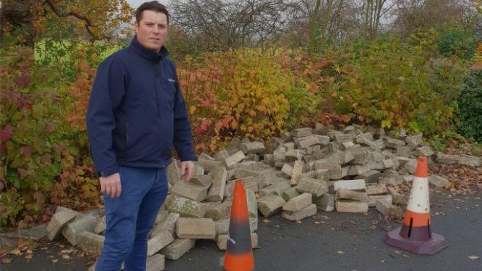 Arron Wike at the car park at Huddersfield Crematorium