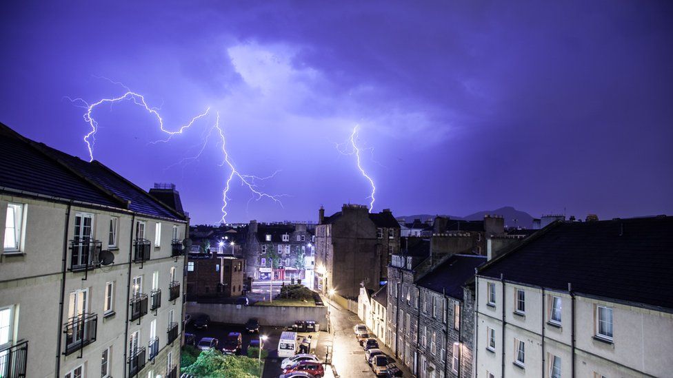 Lightning seen from Leith
