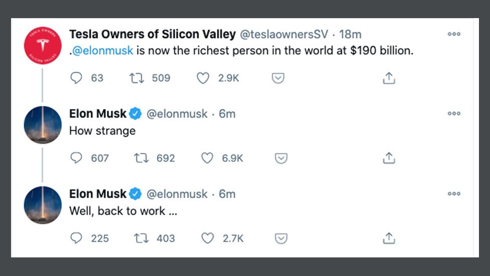 Elon Musk Becomes World S Richest Person As Wealth Tops 185bn c News