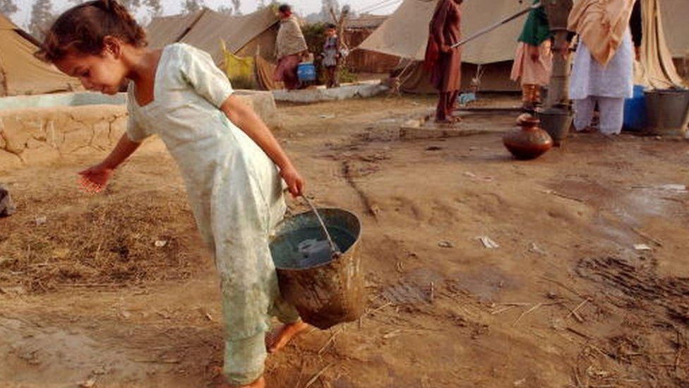 Hindu refugees from Pakistan in a refugee camp in Jammu