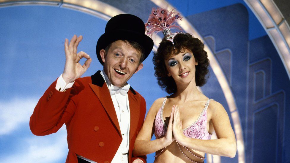 Paul Daniels and Debbie McGee appearing on the Paul Daniels Magic Show in 1985