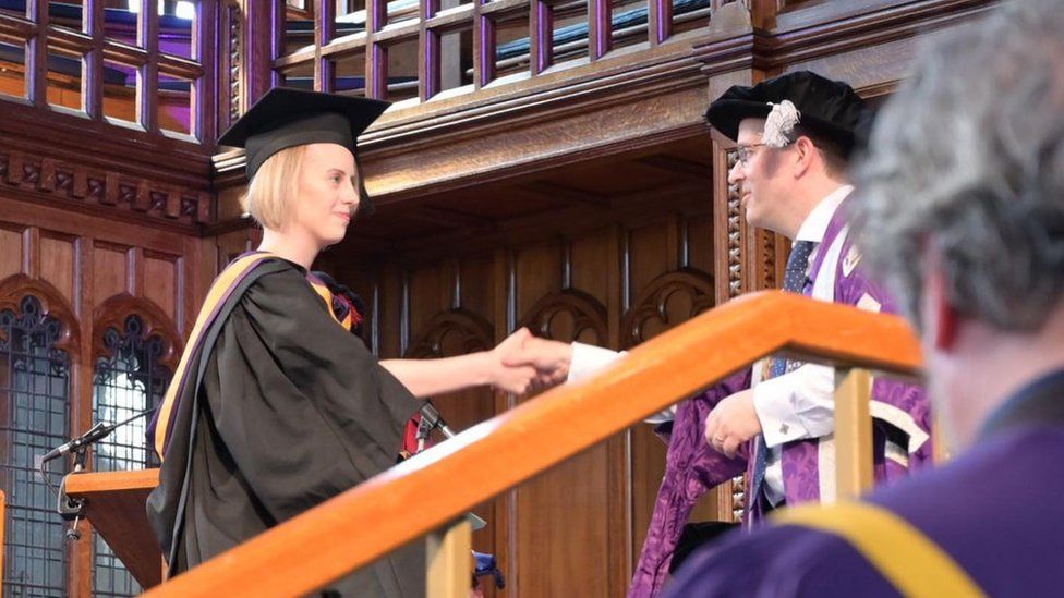 Laura Nuttall at graduation ceremony
