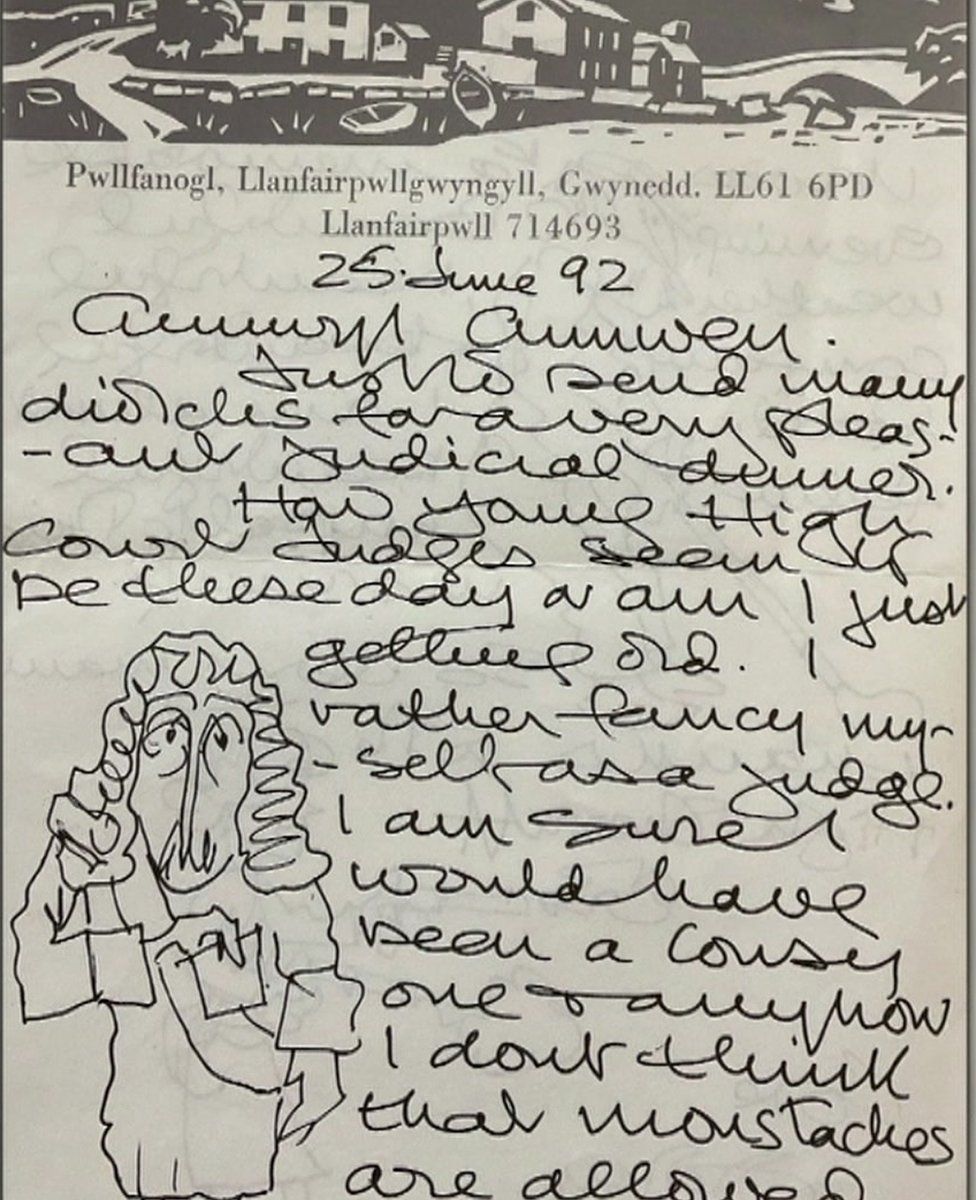 The letters auctioned included doodles and were written in the artist's later years