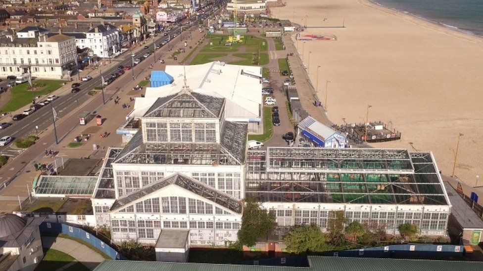 Aerial view of the Winter Gardens, Great Yarmouth