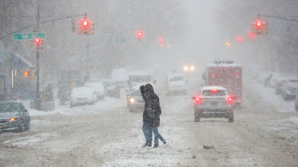 Snow storm in New York City