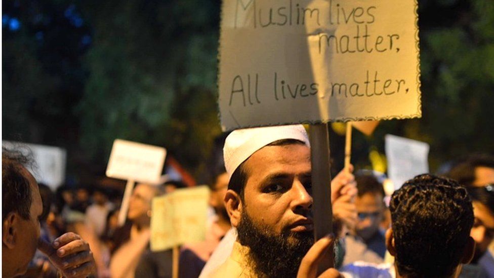 A 'Not in my Name' protest against anti-Muslim killings in India in Delhi, on June 28, 2017