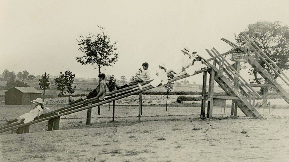 Wicksteed Park's first wooden slide.