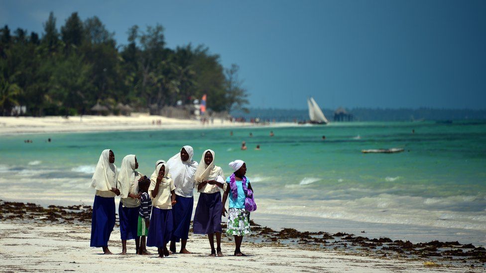 Beach scene in Zanzibar