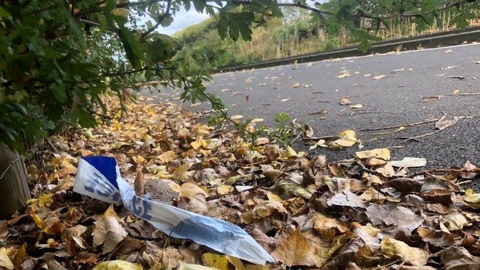 Police tape on Guided busway