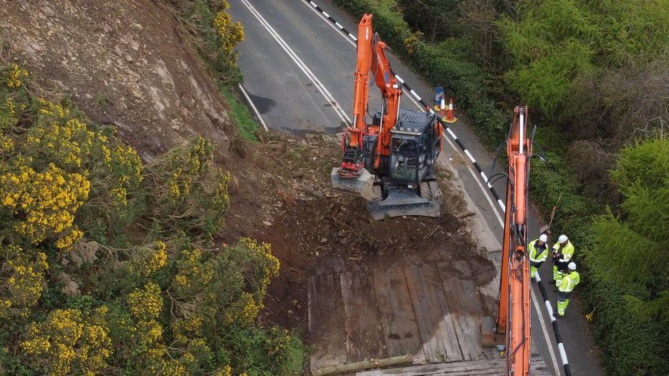 Landslip near Ramsey