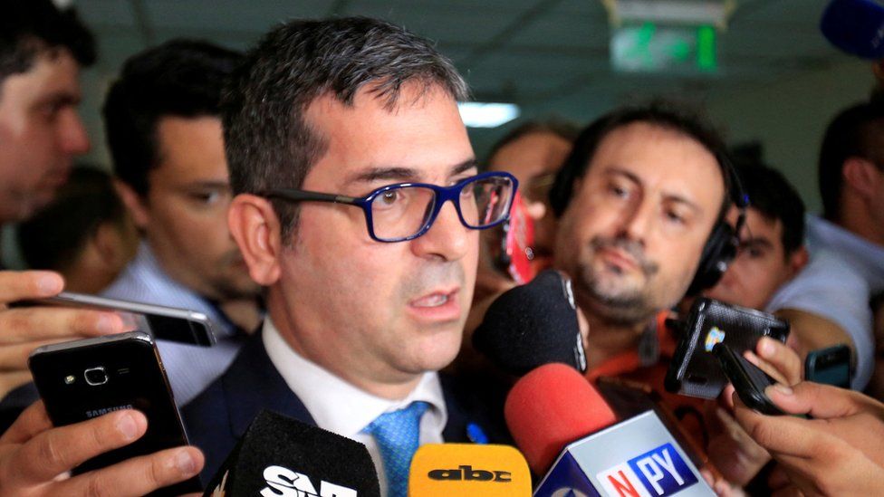 Marcelo Pecci talks to the media in this file photo