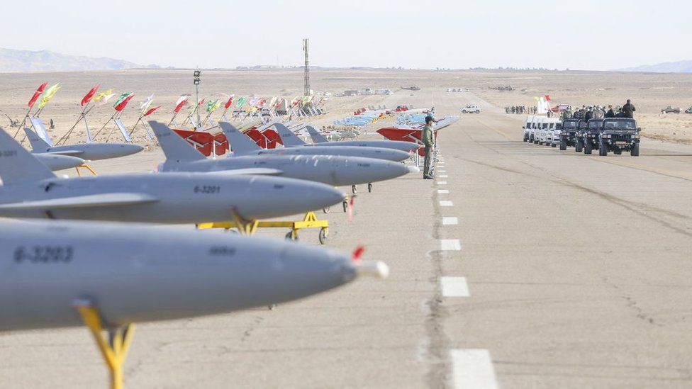 UAV drill by the Iranian army in Semnan, Iran in 2021