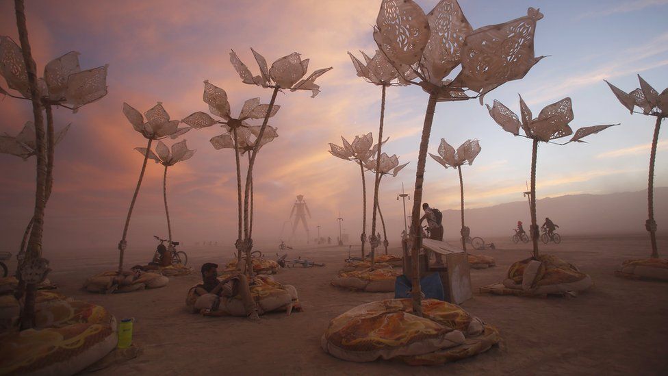 The art installation Pulse and Bloom, Burning Man 2014