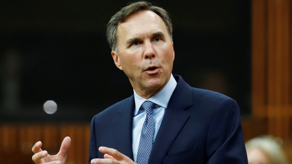 Canada's Minister of Finance Bill Morneau answers a question about the Economic and Fiscal Snapshot in the House of Commons on Parliament Hill in Ottawa, Ontario, Canada July 8, 2020