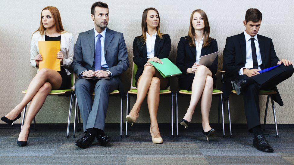 Candidates waiting for a job interview