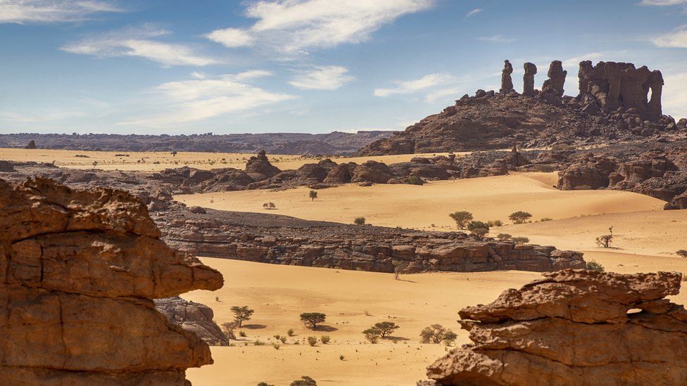The remote Ennedi Mountains (massif) in the Sahara, northeastern Chad. The Ennedi massif was declared a Unesco World Heritage site in 2016.