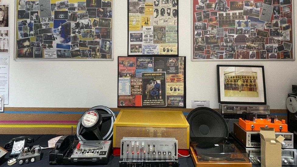 The Cultural Roots Sound System Museum in place in the shop