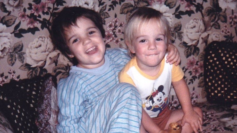 Bronwen Warner and Jeremy Brooke as children