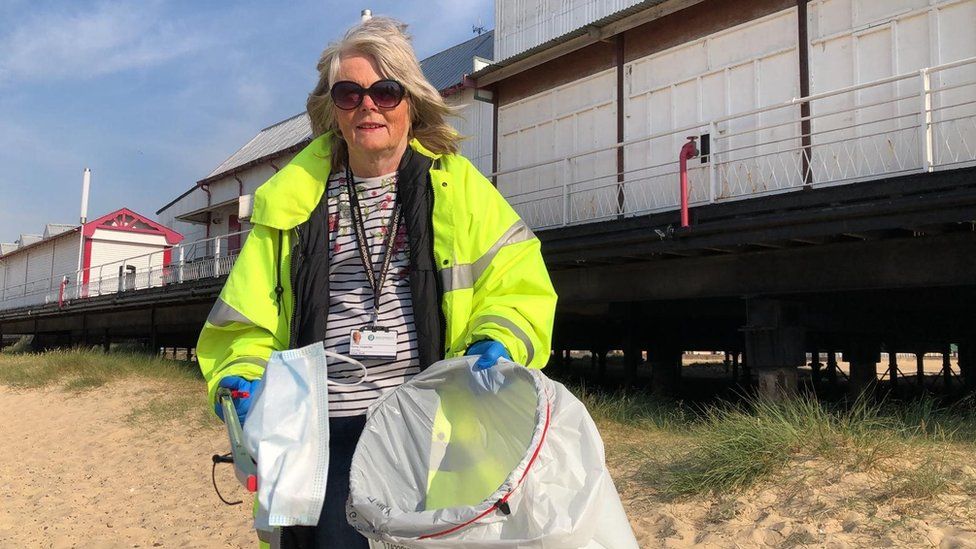 Councillor on Great Yarmouth beach