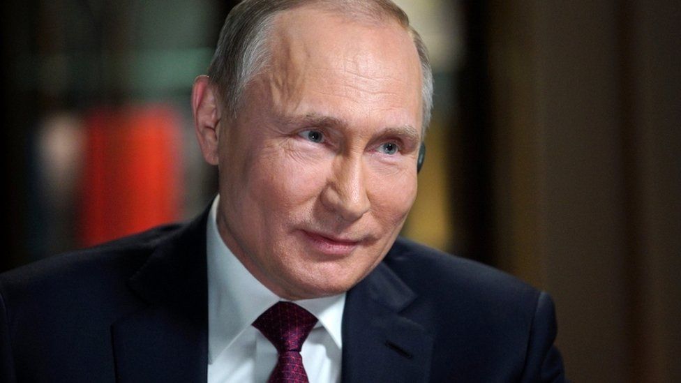 Mr Putin during interview with Megyn Kelly for NBC (taken on 2 March)