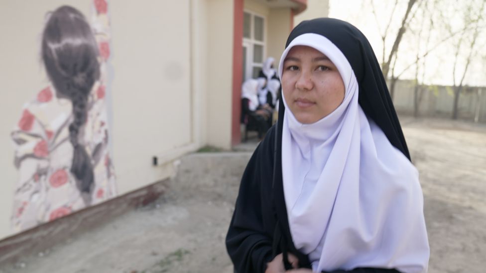 Marzia, a student at the Sayed ul Shuhada school in Kabul on 23 March 2022