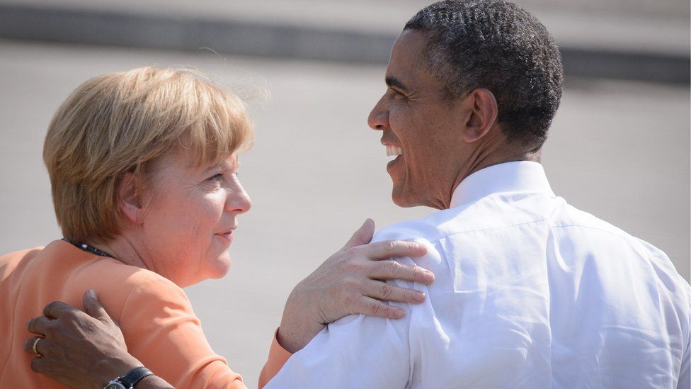 Obama and Merkel, Berlin, May 2013