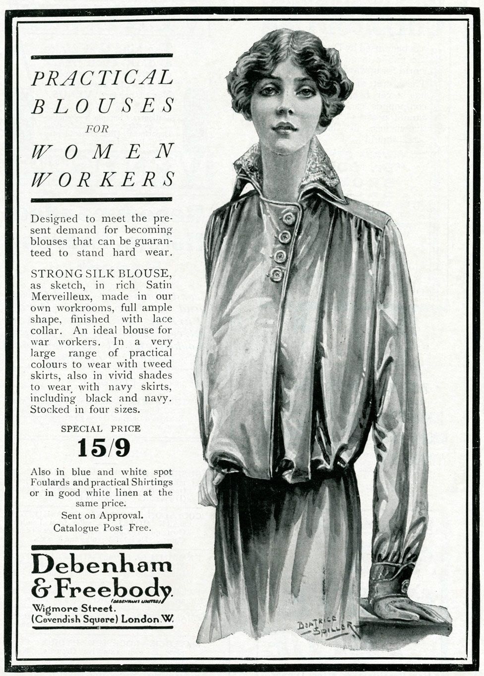 A newspaper advert for blouses