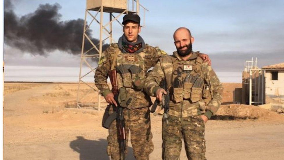Daniel Newey (l) and Daniel Burke (r) in Syria