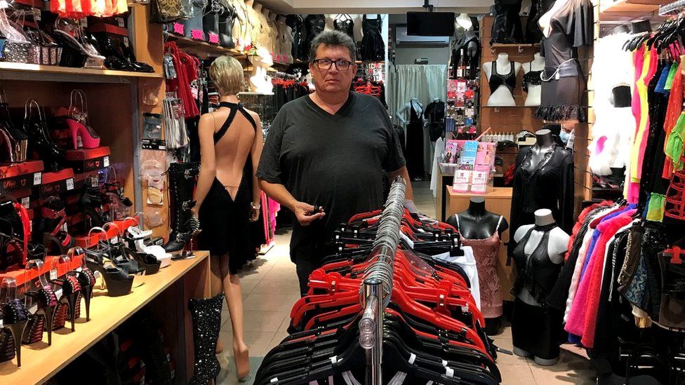 Philippe Barreau at his sexy clothes store
