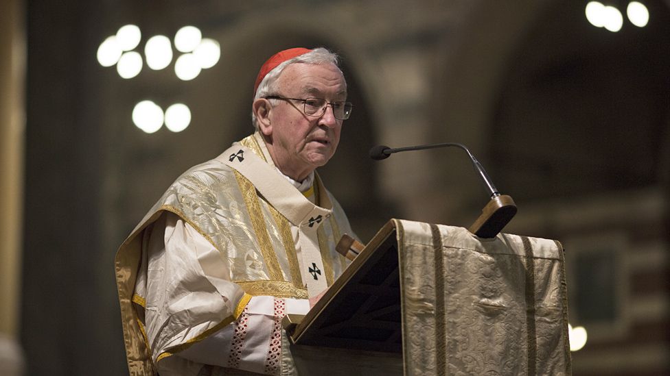File image of Cardinal Vincent Nichols conducting Maundy Thursday Mass at Westminster Cathedral on April 13, 2017