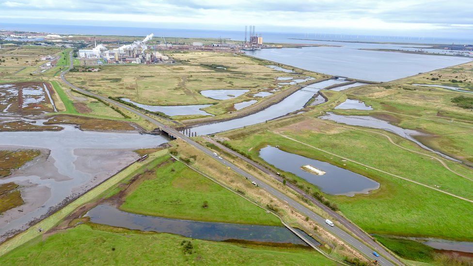 Aerial shots of the Greatham area of Teesside