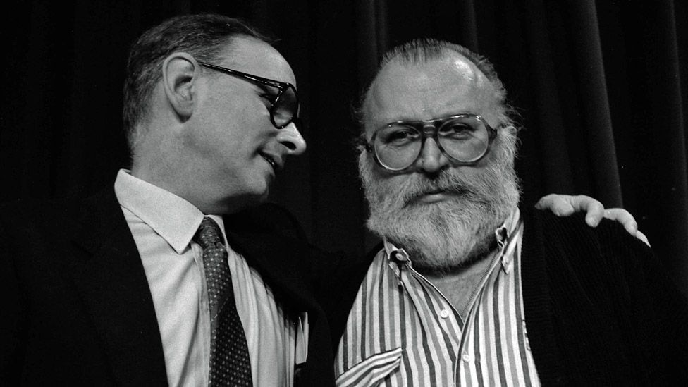 Ennio Morricone and Sergio Leone in 1984
