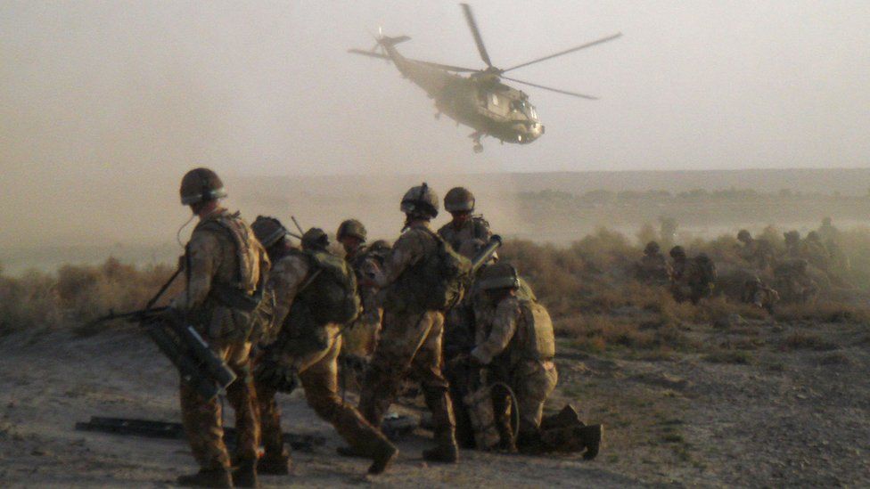 A photo from 2008, an AF Helicopter drops of British Troops in Southern Afghanistan