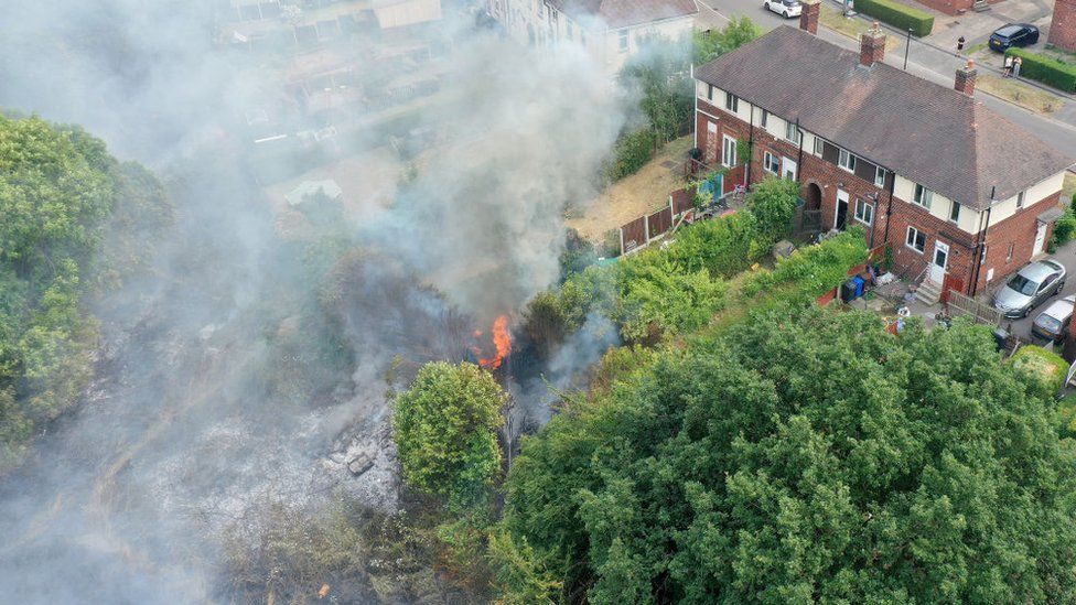 Last July firefighters fought a wildfire that encroached on nearby homes in the Shiregreen area of Sheffield