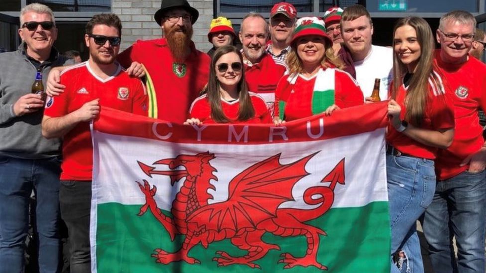 Cerys Rees and her family enjoying watching the game in the sun