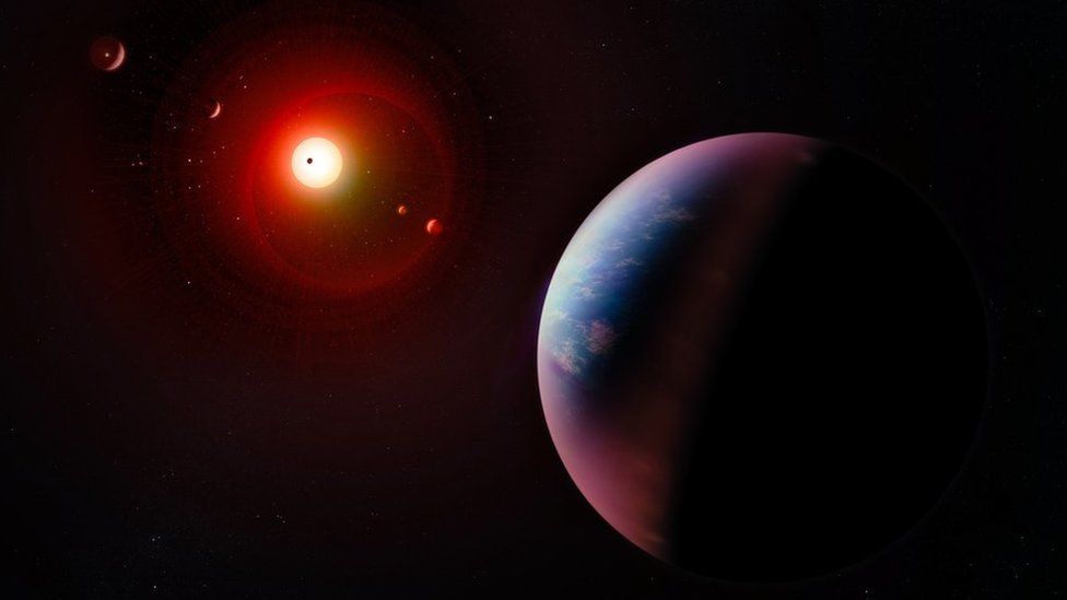 Illustration of exoplanets and stars