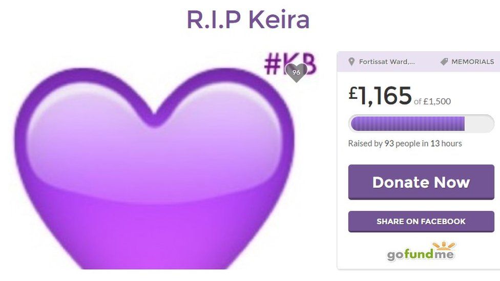 Go Fund Me page in memory of Kiera