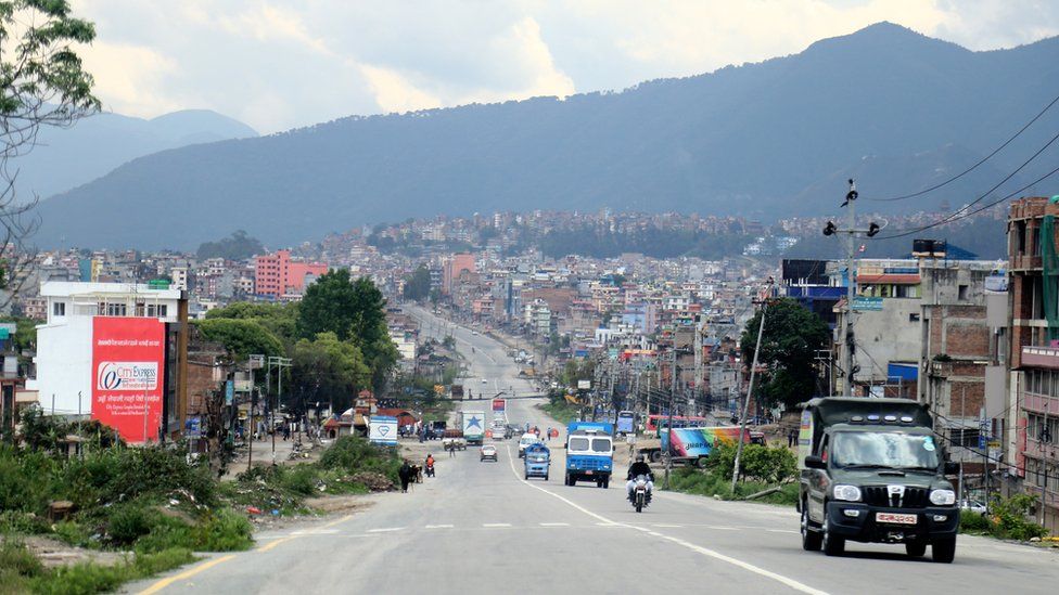 काठमाण्डूको स्वयम्भूबाट कलङ्कीतर्फ देखिएको रिङरोड क्षेत्र