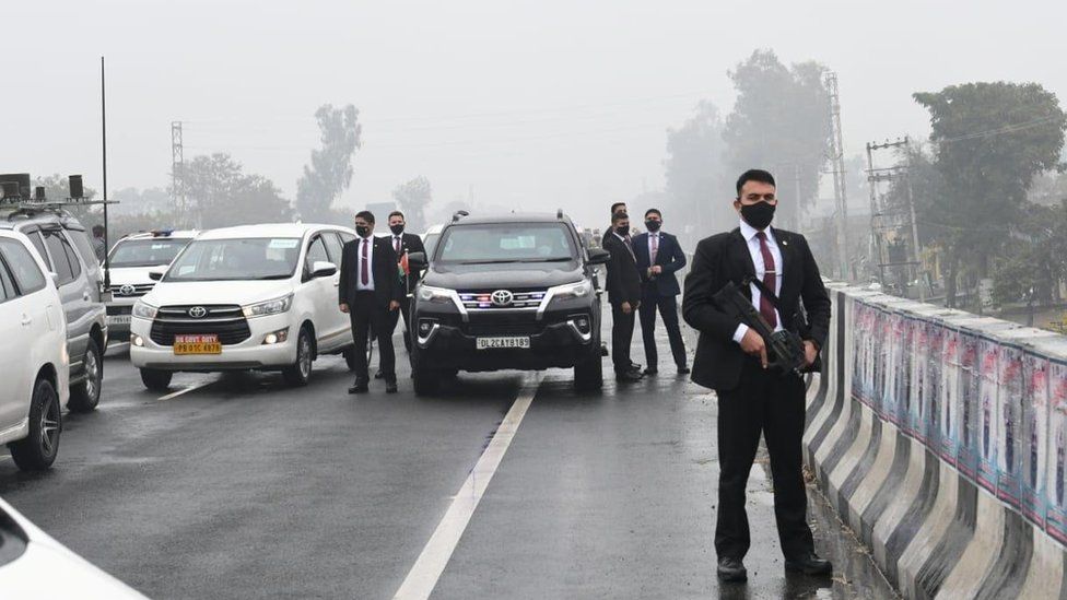 PM's convoy on a flyover in Punjab