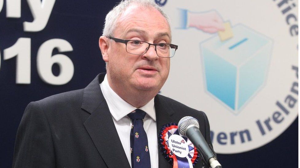 06/05/2016 The UUP's Steve Aiken gets elected in South Antrim.