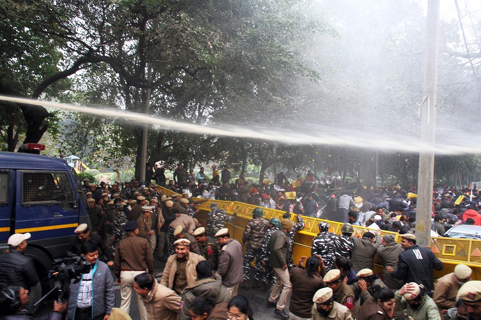 People protesting in Delhi