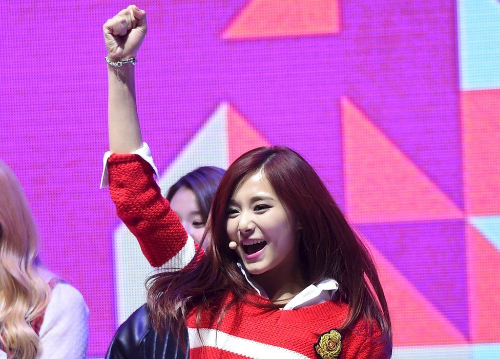 Chou Tzuyu, the only Taiwanese member of K-Pop girl group Twice, performs during the 2015 SBS Awards Festival in Seoul, South Korea, 30 December 2015.