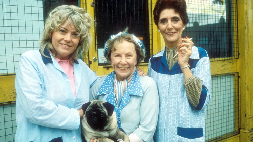 Wendy Richard as Pauline Fowler, Gretchen Franklin as Ethel Skinner and June Brown as Dot Cotton.