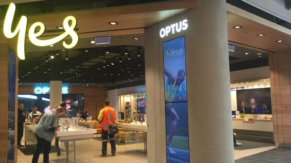 The front of an Optus store
